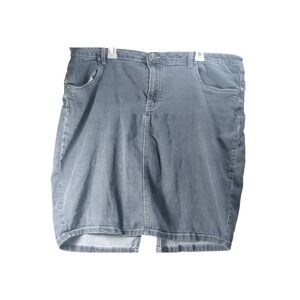 Lexi Jeans Womens Plus Size 24 Dark Wash Denim Mini Skirt Stretch Y2K